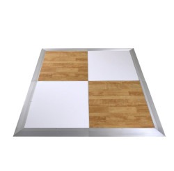 15x20 White and Wood checkered dance floor